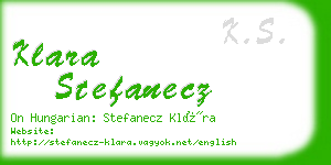 klara stefanecz business card